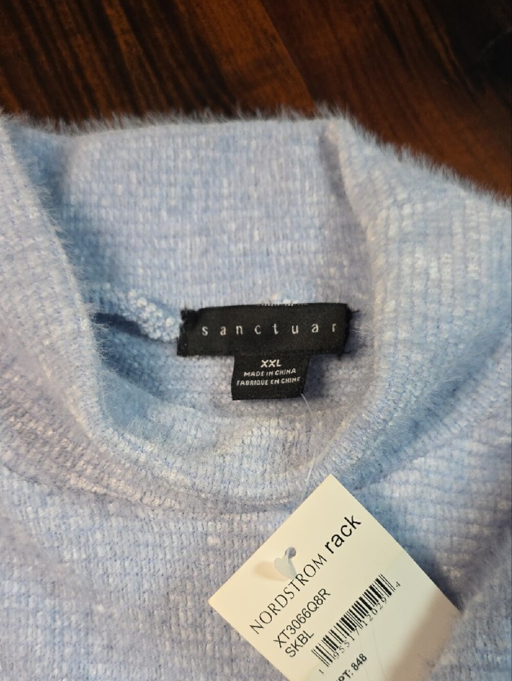 Sanctuary Light Blue Fuzzy Crew Neck Sweater SOFT!